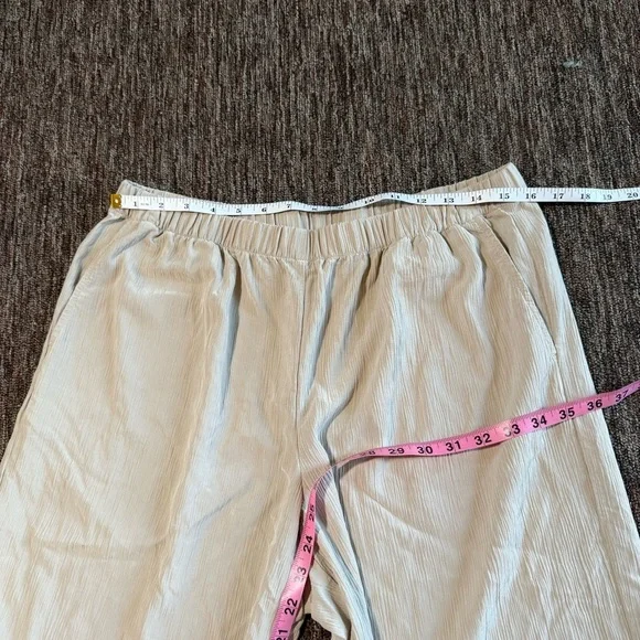 Pure Jill Sandwashed Wide Leg Crop Pull On Pants Cream Large - Picture 3 of 6